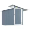 VIDAXL Abri De Jardin Gris 270x130x208,5 Cm Acier Galvanisé