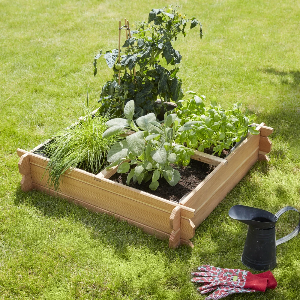 Carré Potager En Mélèze - L.80xl.80xH.18 Cm 2 Carré Potager En Mélèze - L.80xl.80xH.18 Cm – Image 2
