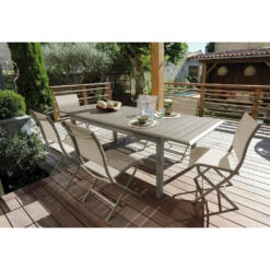 Table Louisiane 187/247x100 Cm Coloris Sand -Boutique Jardin Extérieur 1043952 2058304