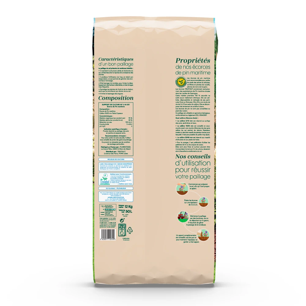 Paillage D'écorces De Pin Petits Copeaux Calibre 10/25 Mm - Sac De 50L 2 Paillage D'écorces De Pin Petits Copeaux Calibre 10/25 Mm - Sac De 50L – Image 2