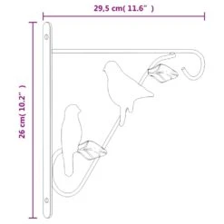 VIDAXL Supports De Panier Suspendu Avec Jardinières 4 Pcs Noir Acier -Boutique Jardin Extérieur 1fa197dda0dca4da