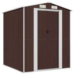 VIDAXL Abri De Jardin Marron Foncé 192x191x223 Cm Acier Galvanisé