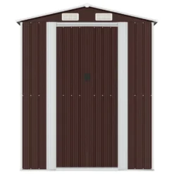 VIDAXL Abri De Jardin Marron Foncé 192x191x223 Cm Acier Galvanisé 9 VIDAXL Abri De Jardin Marron Foncé 192x191x223 Cm Acier Galvanisé -Boutique Jardin Extérieur 372080fa9ffc6abc
