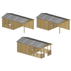 Abri De Jardin En Bois | 18,52m2 | Double With Windows Filled With Plexiglassx5,73m | Ep. 24 | Couleur Brown | Dom583 | Altanka -Boutique Jardin Extérieur 3e255e14999fac55