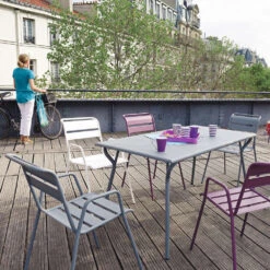 Fauteuil De Jardin Bridge MONCEAU Gris Orage En Acier - 64,5x52x85 Cm -Boutique Jardin Extérieur 439027 004