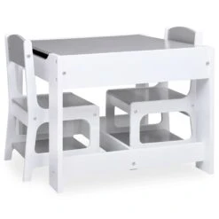 VIDAXL Table Pour Enfants Avec 2 Chaises Blanc Mdf -Boutique Jardin Extérieur 555d6298013a3e4a