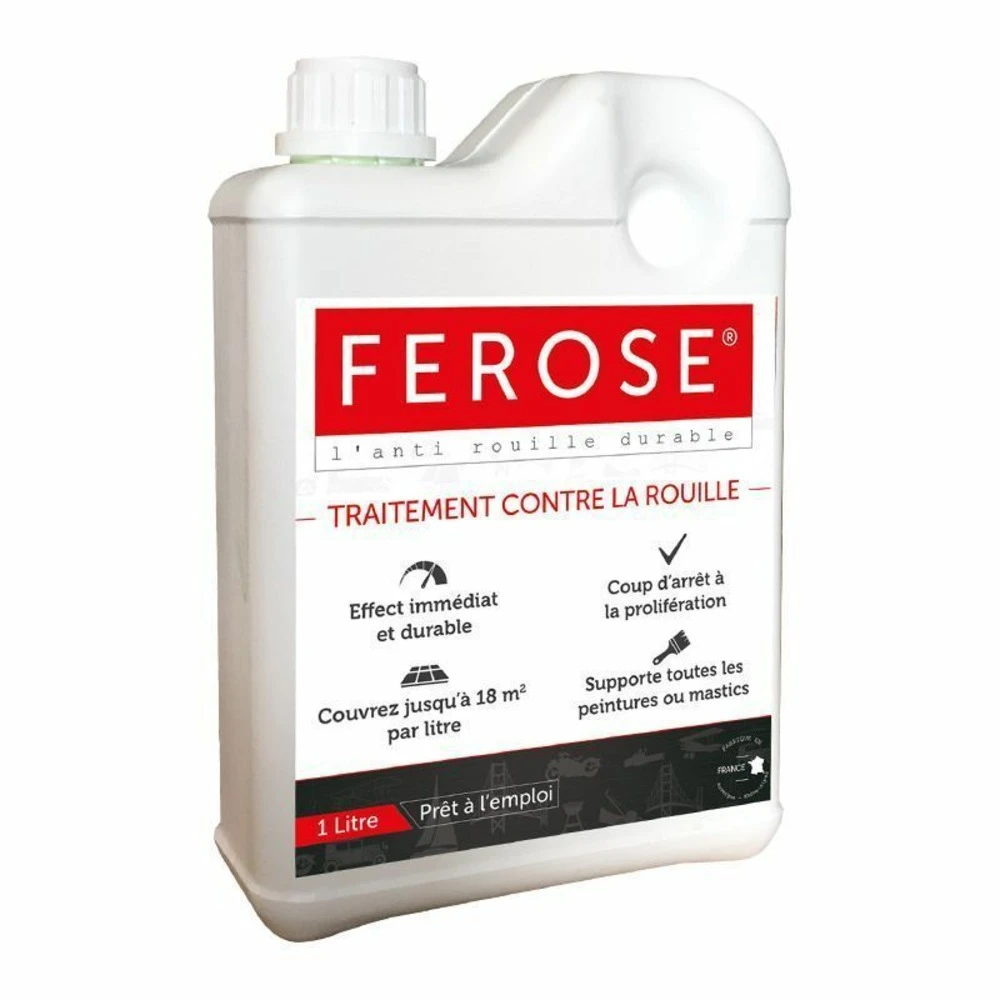 Traitement Curatif Anti Rouille Convertisseur De Rouille Ferose - Bidon 1 Litre 1 Traitement Curatif Anti Rouille Convertisseur De Rouille Ferose - Bidon 1 Litre