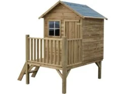 Maisonnette En Bois Avec Toboggan "tomek" -Boutique Jardin Extérieur 623844ffa9d348.08296823