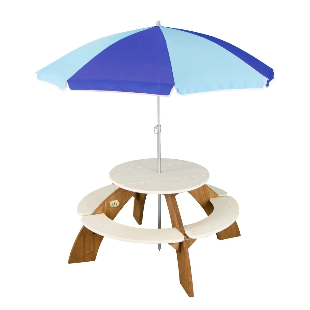 Axi Orion Table Pique Nique Enfant Ronde En Bois Marron & Blanc 1 Axi Orion Table Pique Nique Enfant Ronde En Bois Marron & Blanc