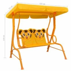 VIDAXL Balancelle Pour Enfants Jaune 115x75x110 Cm Tissu -Boutique Jardin Extérieur 6310a24af1b794.45273180