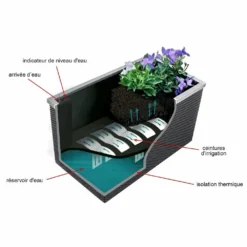 Jardinière En Résine Tressée Avec Réserve D'eau Et Cadre En Aluminium 95 X 39 X 6 Jardinière En Résine Tressée Avec Réserve D'eau Et Cadre En Aluminium 95 X 39 X -Boutique Jardin Extérieur 6345bd6929f715.13873633