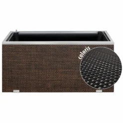 Jardinière En Résine Tressée Avec Réserve D'eau Et Cadre En Aluminium 95 X 39 X