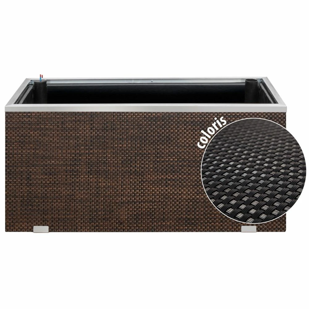 Jardinière En Résine Tressée Avec Réserve D'eau Et Cadre En Aluminium 95 X 39 X 2 Jardinière En Résine Tressée Avec Réserve D'eau Et Cadre En Aluminium 95 X 39 X – Image 2