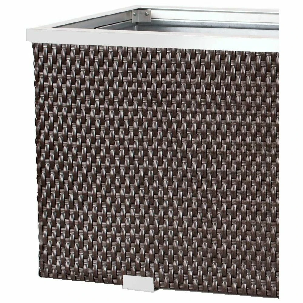 Jardinière En Résine Tressée Avec Cadre En Aluminium 70 X 38 X 40 Cm 4 Jardinière En Résine Tressée Avec Cadre En Aluminium 70 X 38 X 40 Cm – Image 4