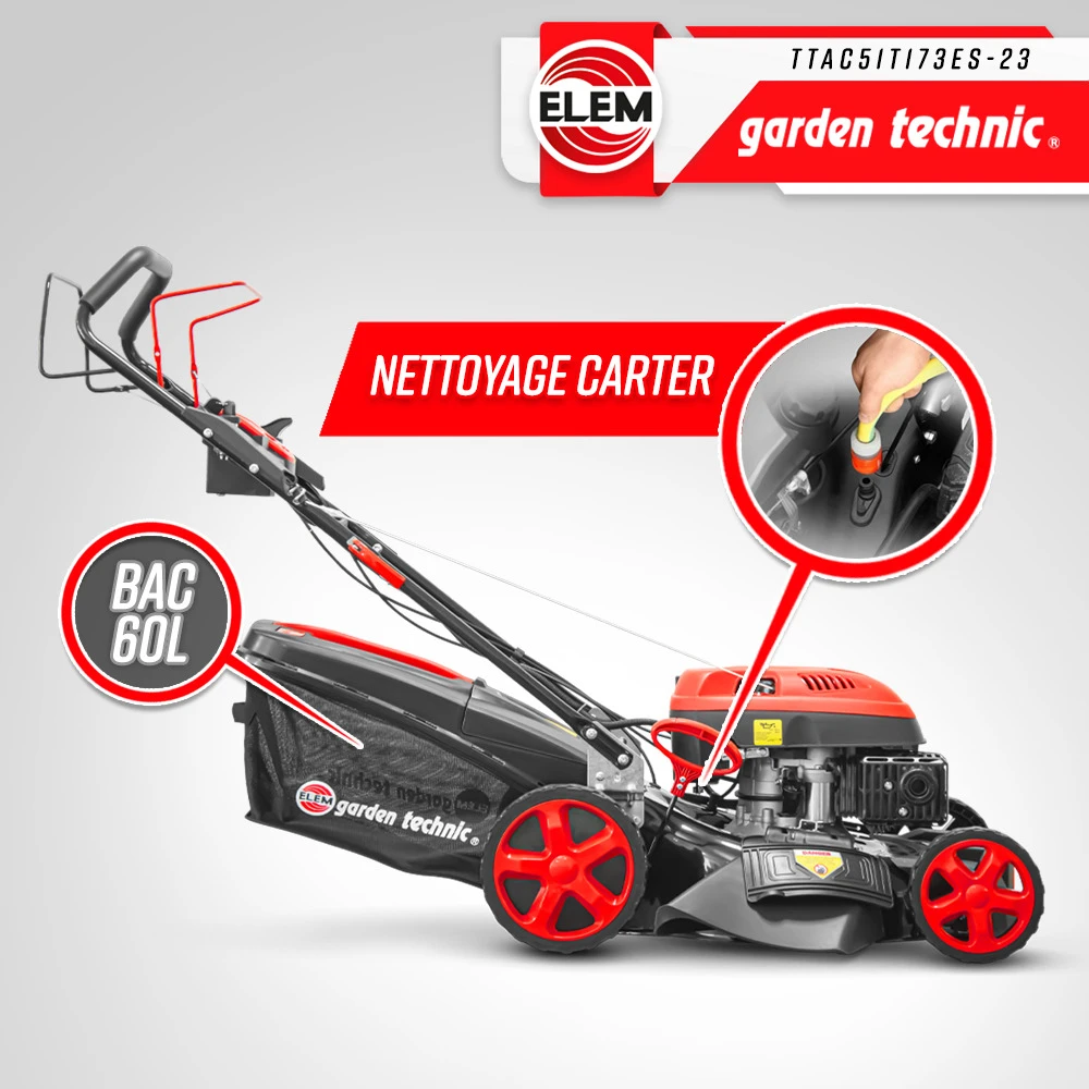 Tondeuse Thermique Autotractée 173cc - 50.6cm Avec Démarrage électrique -mulchin 4 Tondeuse Thermique Autotractée 173cc - 50.6cm Avec Démarrage électrique -mulchin – Image 4