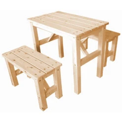 Ensemble Table Et Chaise Enfant En Bois- Table Enfant Avec 2 Chaises - H51x60x36 Cm - M014