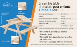 Table Enfant Pour Le Jardin - Table Et Chaise Enfant Avec Boite De Rangement -90x90xh50 Cm - M010-1 -Boutique Jardin Extérieur 63eb3fd03e9ea3.43816484