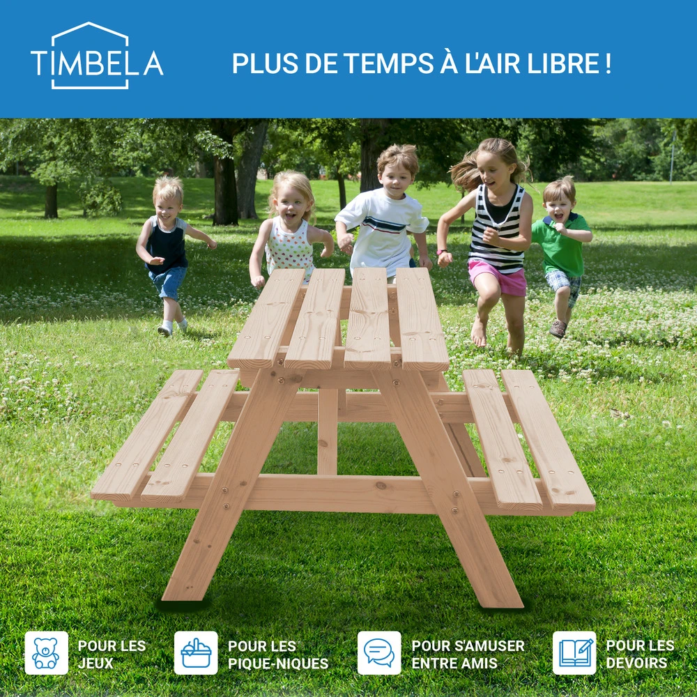 Table Enfant En Bois – Table Et Chaise Enfant - 90x90xh50 Cm - M018-1 7 Table Enfant En Bois – Table Et Chaise Enfant - 90x90xh50 Cm - M018-1 – Image 7