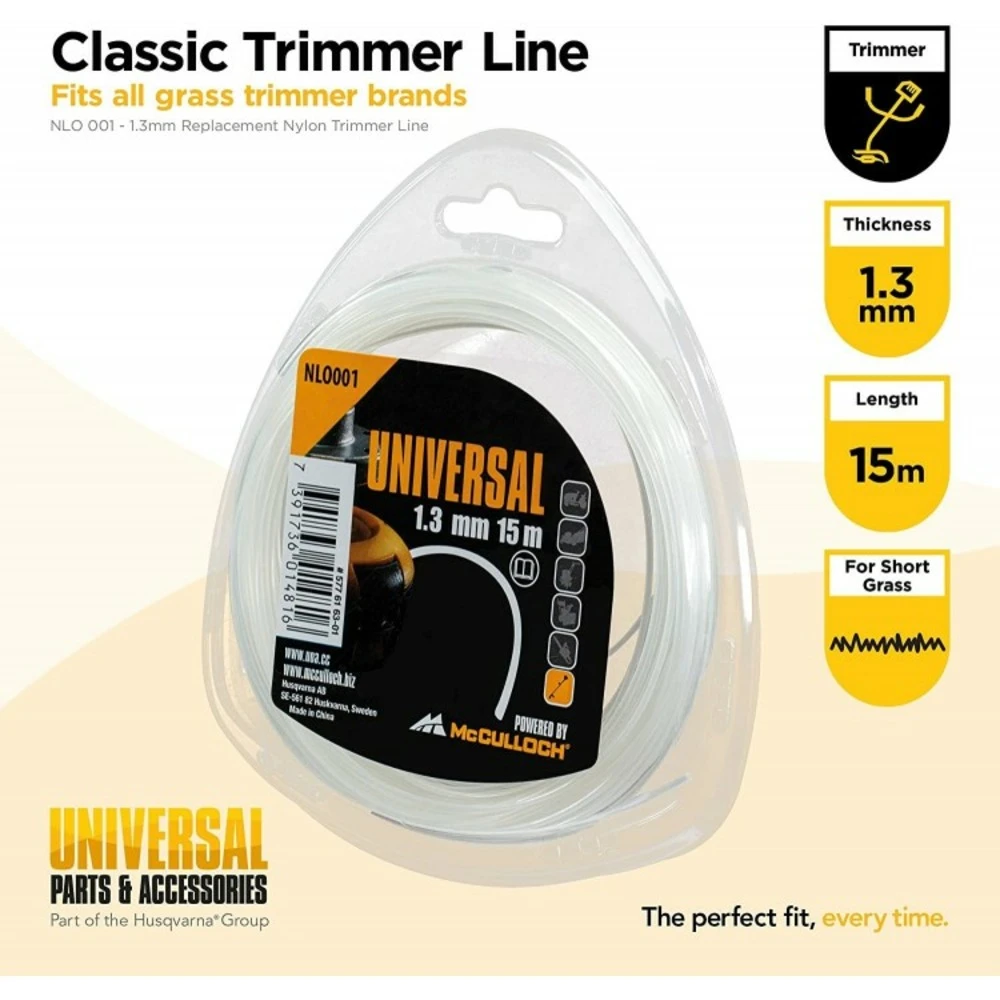McCulloch Fil De Coupe-herbe En Nylon 1.3mm X 15m Nlo001 2 McCulloch Fil De Coupe-herbe En Nylon 1.3mm X 15m Nlo001 – Image 2