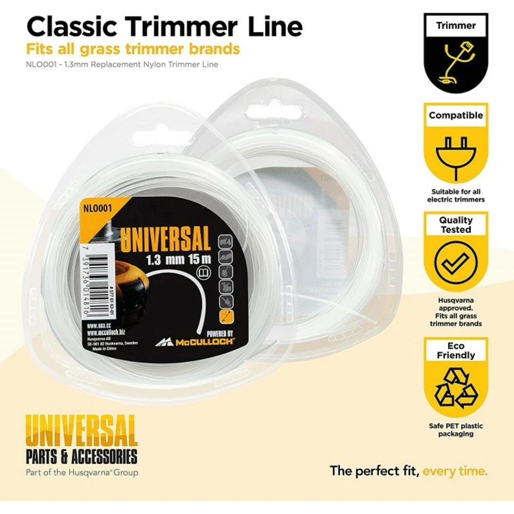 McCulloch Fil De Coupe-herbe En Nylon 1.3mm X 15m Nlo001 3 McCulloch Fil De Coupe-herbe En Nylon 1.3mm X 15m Nlo001 – Image 3
