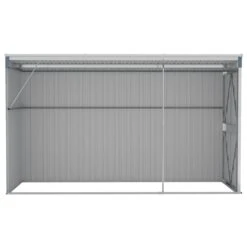 VIDAXL Abri De Jardin Mural Gris 118x288x178 Cm Acier Galvanisé -Boutique Jardin Extérieur 641f43809f1340.71560131