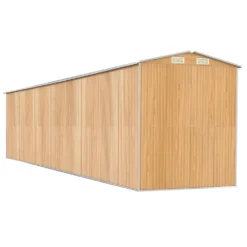 VIDAXL Abri De Jardin Marron Clair 192x938x223 Cm Acier Galvanisé -Boutique Jardin Extérieur 641f43b0227497.27898143