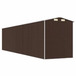 VIDAXL Abri De Jardin Marron Foncé 192x855x223 Cm Acier Galvanisé -Boutique Jardin Extérieur 641f4415a6eab9.55422239