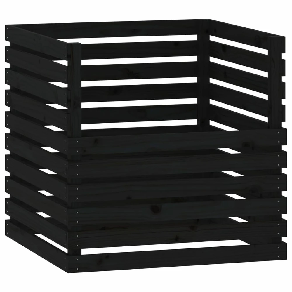 VIDAXL Composteur Noir 80x80x78 Cm Bois Massif De Pin 1 VIDAXL Composteur Noir 80x80x78 Cm Bois Massif De Pin