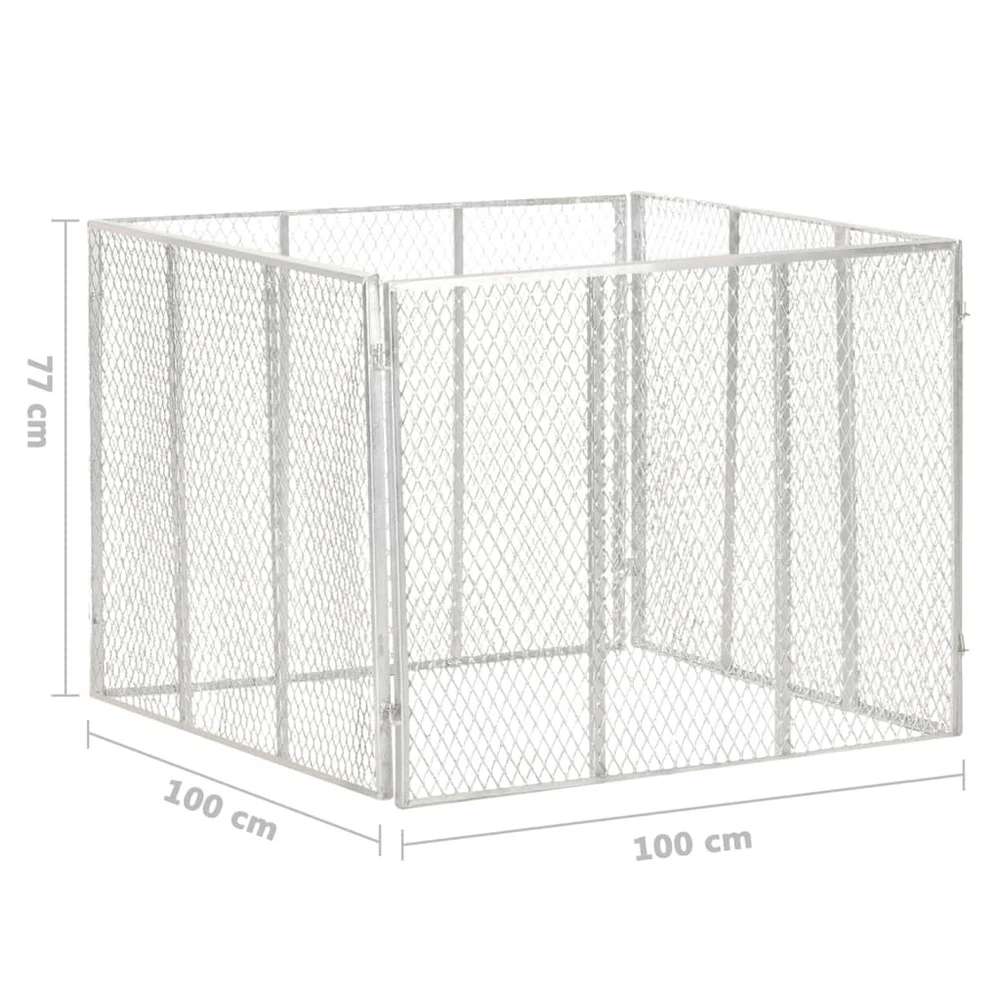 VIDAXL Composteur De Jardin 100x100x77 Cm Fer Galvanisé 6 VIDAXL Composteur De Jardin 100x100x77 Cm Fer Galvanisé – Image 6