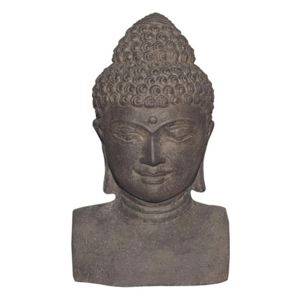 Tête De Bouddha Buste 31 Cm - Gris Anthracite 30 Cm 1 Tête De Bouddha Buste 31 Cm - Gris Anthracite 30 Cm