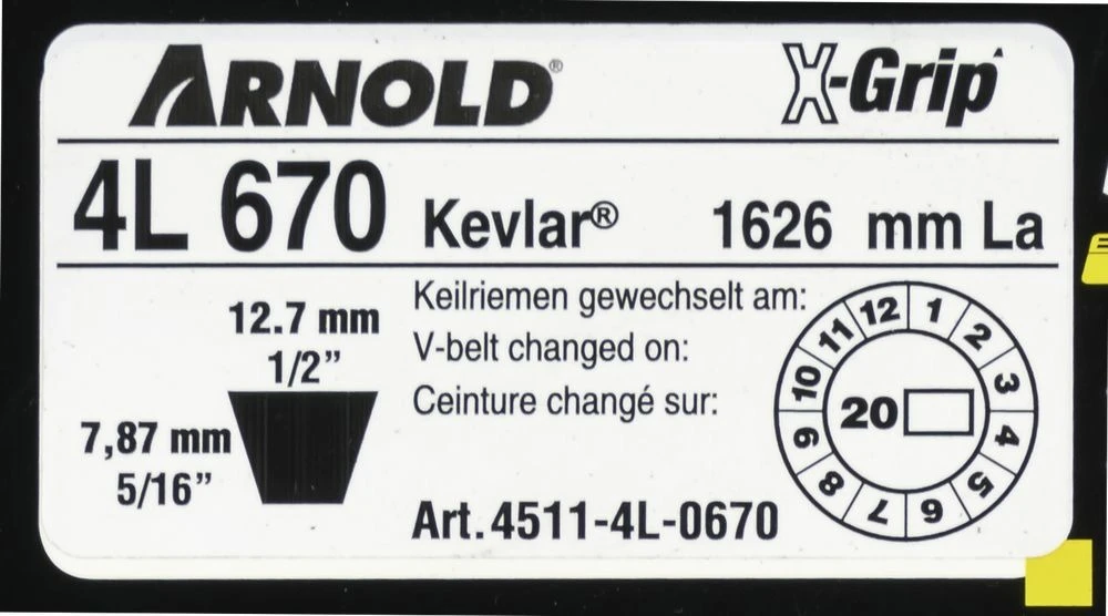 Courroie Trapézoïdale X-grip V De Type 4l670 2 Courroie Trapézoïdale X-grip V De Type 4l670 – Image 2