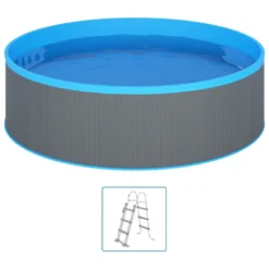 VIDAXL Piscine à éclaboussures Avec échelle à 4 Marches 350x90cm Gris