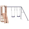 VIDAXL Maisonnette De Jeu Avec Mur D'escalade Balançoires Bois Massif