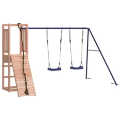 VIDAXL Maisonnette De Jeu Avec Mur D'escalade Balançoires Bois Massif