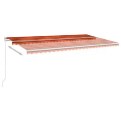 VIDAXL Auvent Automatique Capteur De Vent Et Led 6x3,5 M Orange Marron -Boutique Jardin Extérieur 6426dda9109854.13194999