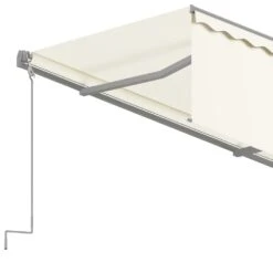 VIDAXL Auvent Manuel Rétractable Avec Store 4,5x3 M Crème -Boutique Jardin Extérieur 6426ddba282917.39439085