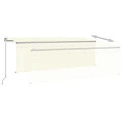 VIDAXL Auvent Manuel Rétractable Avec Store 4,5x3 M Crème -Boutique Jardin Extérieur 6426ddba322495.01363867