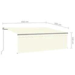 VIDAXL Auvent Manuel Rétractable Avec Store 4,5x3 M Crème -Boutique Jardin Extérieur 6426ddba387f67.12095157