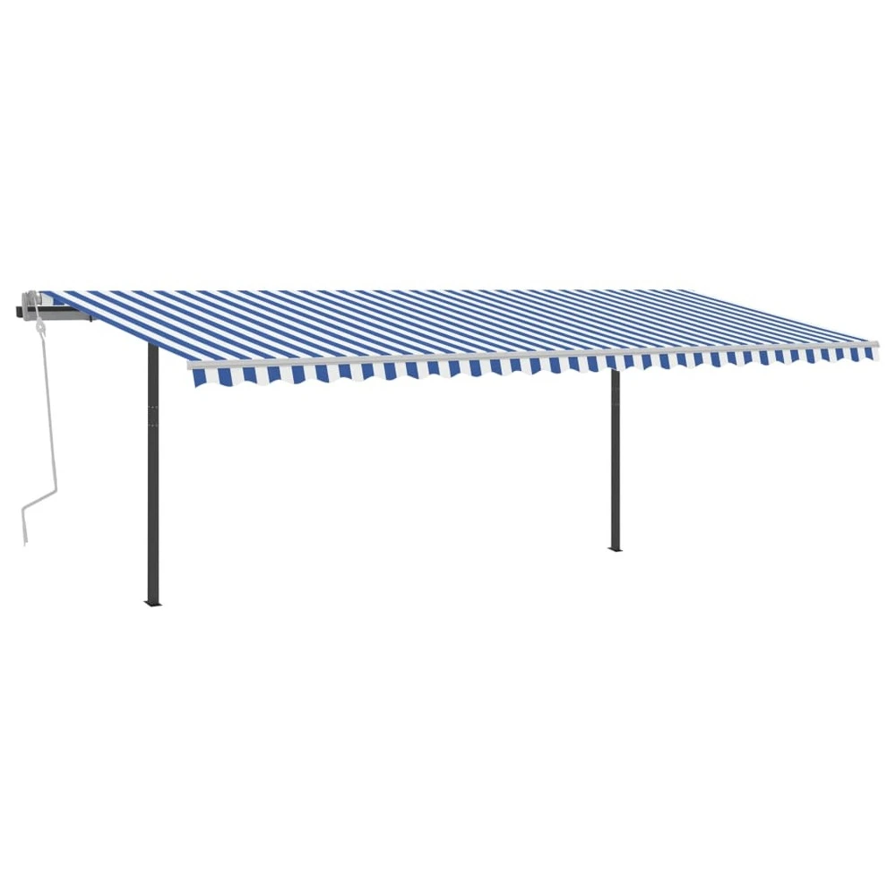 VIDAXL Auvent Automatique Capteur De Vent Et Led 6x3,5 M Bleu Et Blanc 2 VIDAXL Auvent Automatique Capteur De Vent Et Led 6x3,5 M Bleu Et Blanc – Image 2