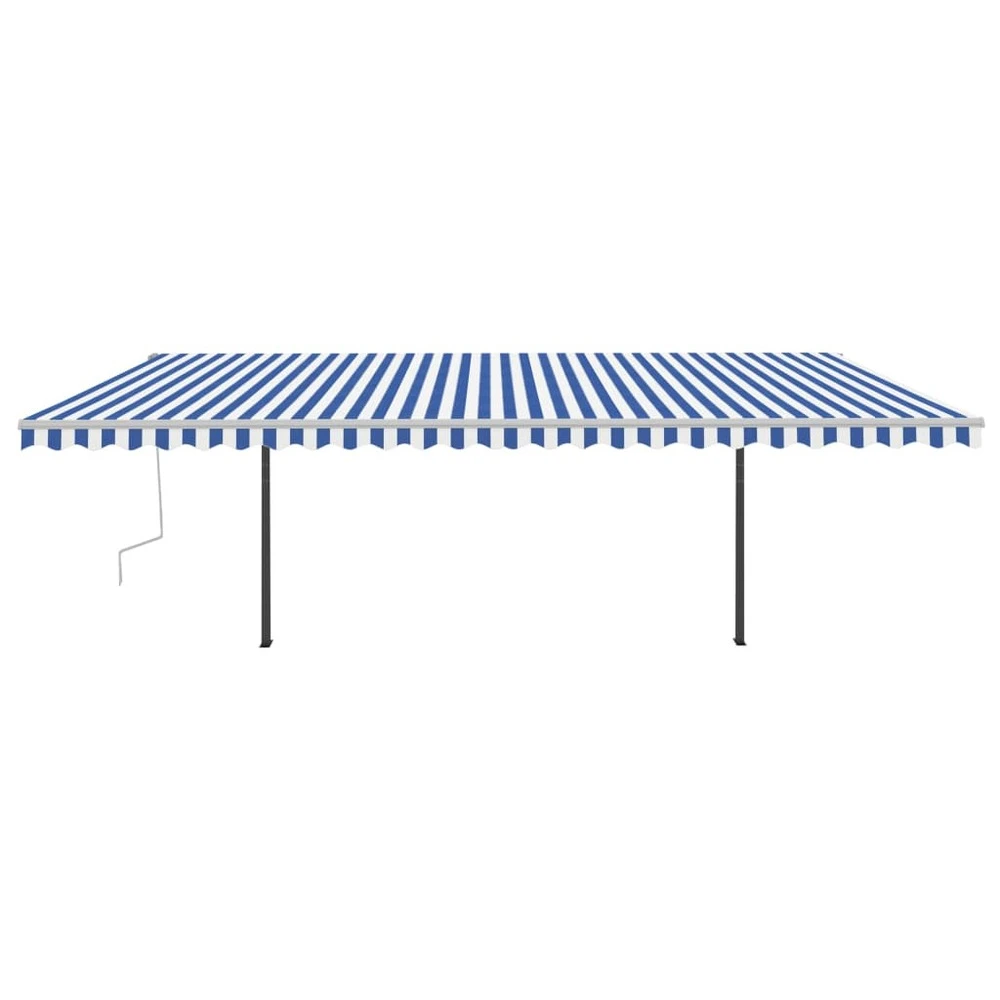 VIDAXL Auvent Automatique Capteur De Vent Et Led 6x3,5 M Bleu Et Blanc 3 VIDAXL Auvent Automatique Capteur De Vent Et Led 6x3,5 M Bleu Et Blanc – Image 3