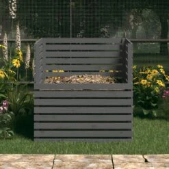 VIDAXL Composteur Gris 100x100x102 Cm Bois Massif De Pin 9 VIDAXL Composteur Gris 100x100x102 Cm Bois Massif De Pin -Boutique Jardin Extérieur 643028fe0ff226.11512755
