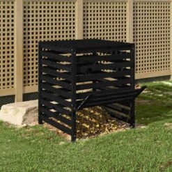 VIDAXL Composteur Noir 82,5x82,5x99,5 Cm Bois Massif De Pin -Boutique Jardin Extérieur 64302913e63840.22142062