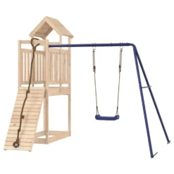 VIDAXL Maisonnette De Jeu Avec Mur D'escalade Balançoire Bois De Pin -Boutique Jardin Extérieur 64302a542e61f1.97061403