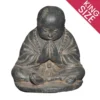 Statue Jardin Moine Bouddhiste Assis (grand Format) - Gris 47 Cm