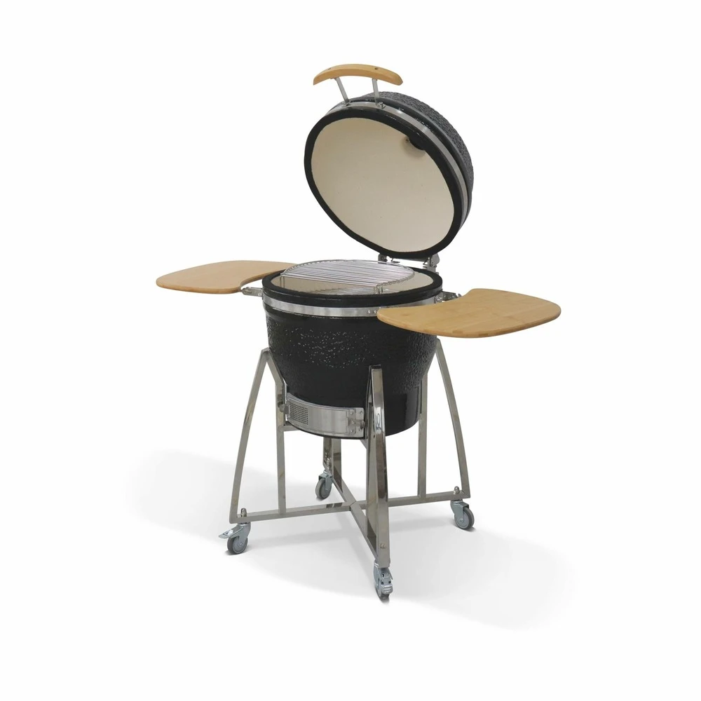 Barbecue Charbon En Céramique. Kamado ø 57cm. Avec Chariot. Garde Au Chaud. Récupérateur De Cendre Et Housse. Tablettes Rétractables 2 Barbecue Charbon En Céramique. Kamado ø 57cm. Avec Chariot. Garde Au Chaud. Récupérateur De Cendre Et Housse. Tablettes Rétractables – Image 2