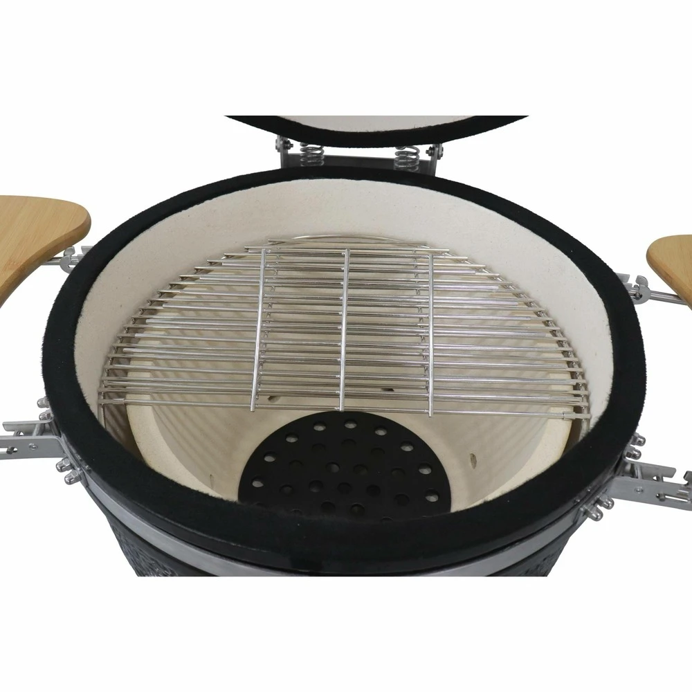 Barbecue Charbon En Céramique. Kamado ø 57cm. Avec Chariot. Garde Au Chaud. Récupérateur De Cendre Et Housse. Tablettes Rétractables 3 Barbecue Charbon En Céramique. Kamado ø 57cm. Avec Chariot. Garde Au Chaud. Récupérateur De Cendre Et Housse. Tablettes Rétractables – Image 3