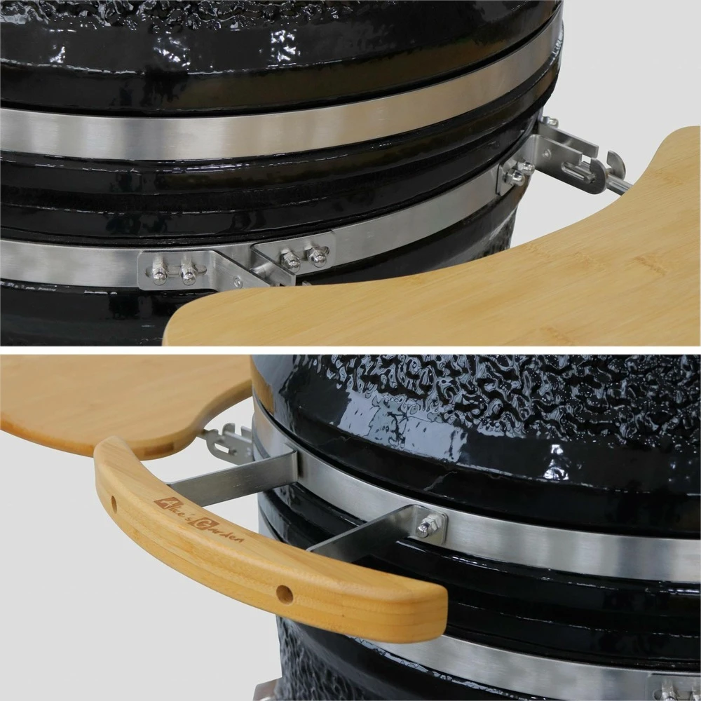 Barbecue Charbon En Céramique. Kamado ø 57cm. Avec Chariot. Garde Au Chaud. Récupérateur De Cendre Et Housse. Tablettes Rétractables 5 Barbecue Charbon En Céramique. Kamado ø 57cm. Avec Chariot. Garde Au Chaud. Récupérateur De Cendre Et Housse. Tablettes Rétractables – Image 5