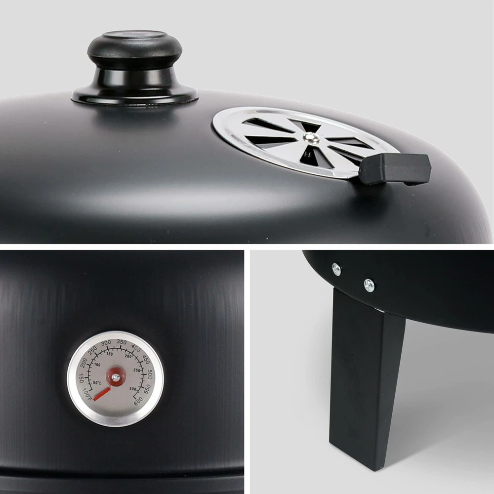 Barbecue Fumoir Au Charbon De Bois ø38cm – Edouard – Smoker Avec Aérateur. Fumoir. Gril. Boite De Fumage. Noir 7 Barbecue Fumoir Au Charbon De Bois ø38cm – Edouard – Smoker Avec Aérateur. Fumoir. Gril. Boite De Fumage. Noir – Image 7