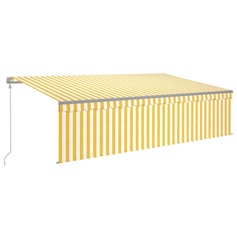 VIDAXL Auvent Rétractable Automatique Avec Store 5x3 M Jaune Et Blanc 2 VIDAXL Auvent Rétractable Automatique Avec Store 5x3 M Jaune Et Blanc – Image 2