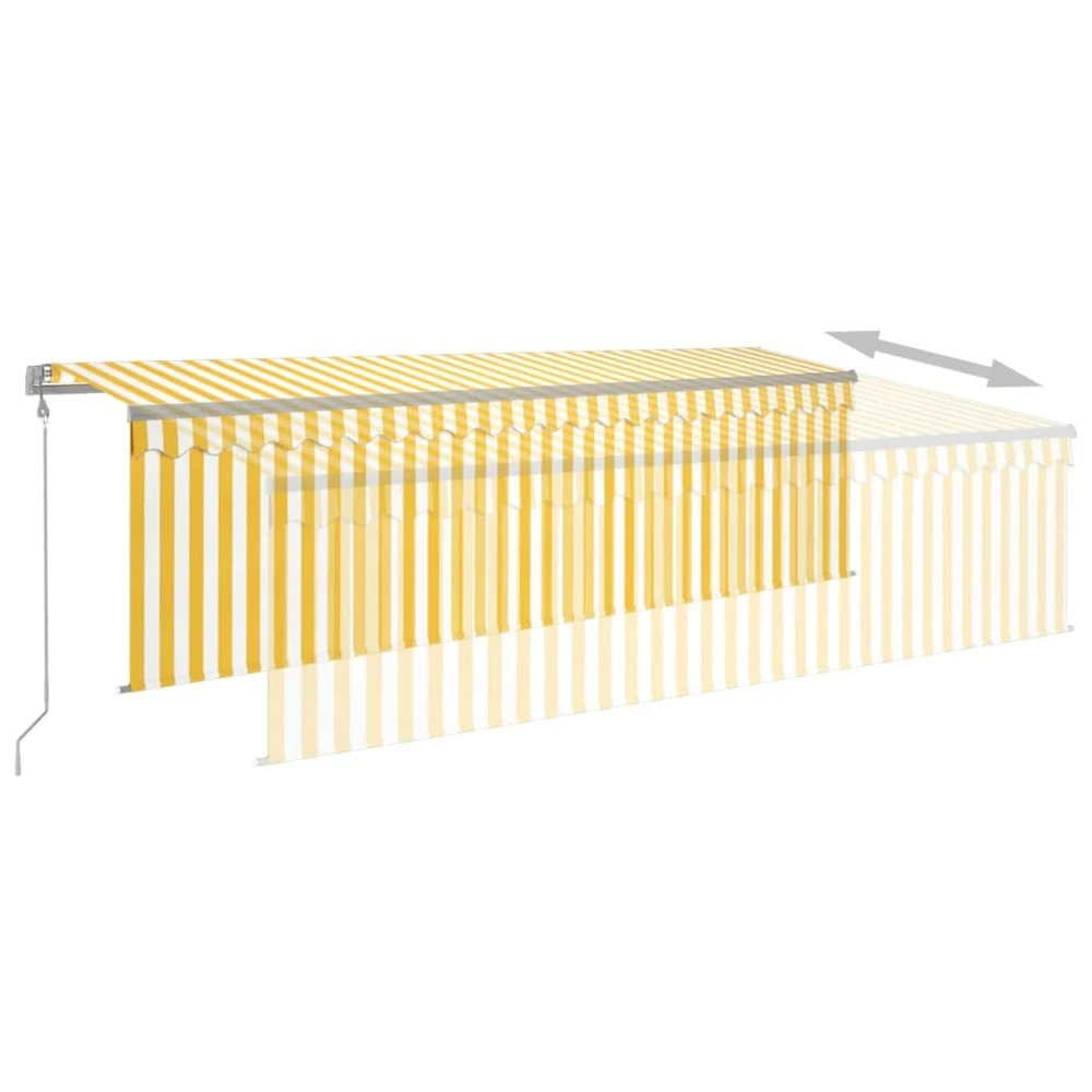 VIDAXL Auvent Rétractable Automatique Avec Store 5x3 M Jaune Et Blanc 4 VIDAXL Auvent Rétractable Automatique Avec Store 5x3 M Jaune Et Blanc – Image 4